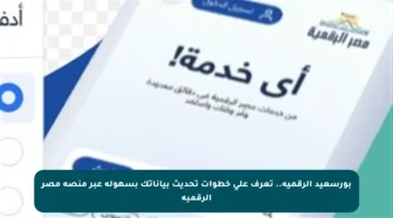 بورسعيد الرقمية.. تعرف على خطوات تحديث بياناتك بسهولة عبر منصة مصر الرقمية